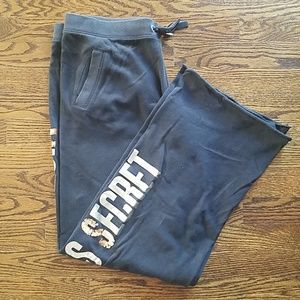 Victoria's Secret Black and Gold Sweatpants